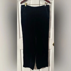 WORTH New York GORGEOUS Blue Velvet SILK Blend EVENING HOLIDAY Pants 8 WINTER